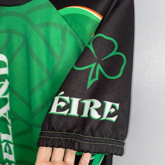 Men's Lg IRELAND Eire Performance Bicycle 2/3 Zip Cycling Jersey Back Pockets - Picture 8 of 13